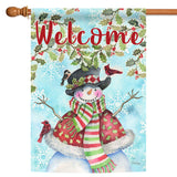 Holly Snowman Welcome Flag image 5