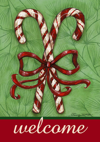 Candy Cane Welcome Flag image 1