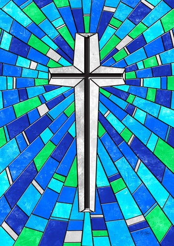 Stained Glass Cross Flag image 1