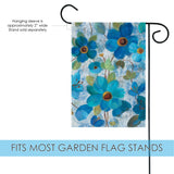 Oil Painted Blue Poppies And Lilies Flag image 3