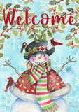 Holly Snowman Welcome Flag image 2