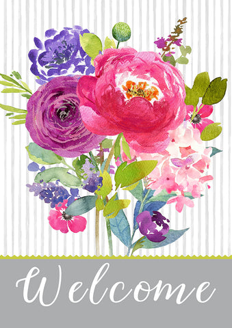 Painted Petals Welcome Flag image 1