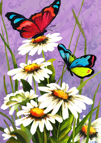 Butterfly Daisies Flag image 1