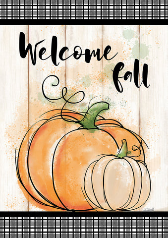 Welcome Farmhouse Pumpkins Flag image 1