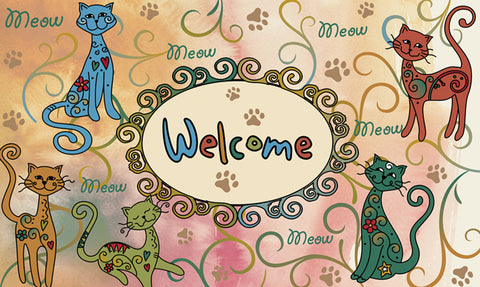 Meow Welcome Door Mat image 1