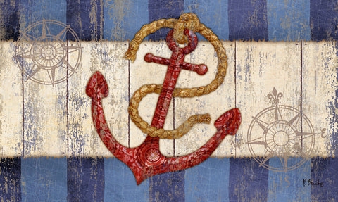 Rustic Anchor and Compass Door Mat image 1