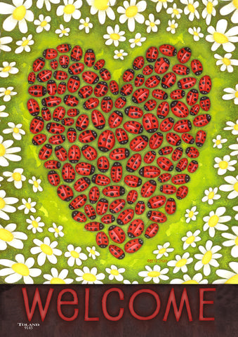 Ladybug Heart Flag image 1