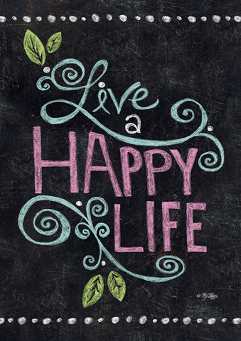 Happy Life Chalkboard Flag image 1