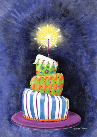 Sparkling Birthday Present Cake Flag image 1