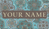 Blue Marrakesh Personalized Text Doormat Your Image Here Custom Product Image