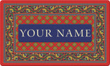French Paisley-Red Personalized Text Doormat Your Image Here Custom Product Image