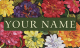 Zippy Zinnias Personalized Text Doormat Your Image Here Custom Product Image