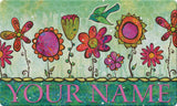 Groovy Blooms Personalized Text Doormat Your Image Here Custom Product Image