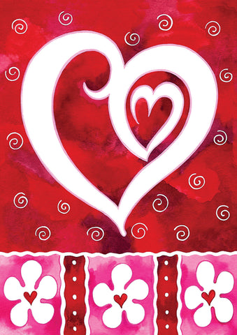 Heart & Flowers Flag image 1