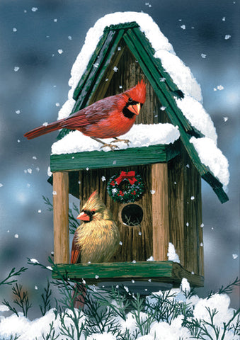Cardinals In Snow Flag image 1