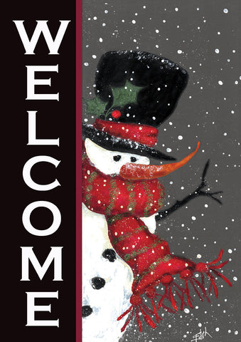 Snowman Welcome Flag image 1