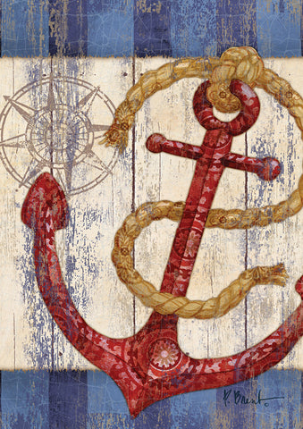 Rustic Anchor And Compass Flag image 1