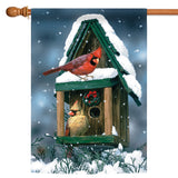 Cardinals In Snow Flag image 5
