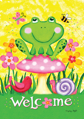 Welcome Froggie And Friends Flag image 1