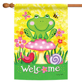 Welcome Froggie And Friends Flag image 5