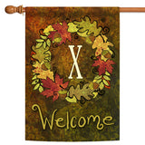 Fall Wreath Monogram X Flag image 5