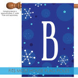 Winter Snowflakes Monogram B Flag image 4