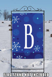 Winter Snowflakes Monogram B Flag image 8
