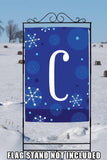 Winter Snowflakes Monogram C Flag image 8