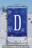 Winter Snowflakes Monogram D Flag image 8