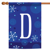 Winter Snowflakes Monogram D Flag image 5