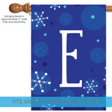 Winter Snowflakes Monogram E Flag image 4