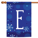 Winter Snowflakes Monogram E Flag image 5
