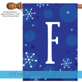 Winter Snowflakes Monogram F Flag image 4