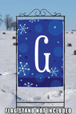 Winter Snowflakes Monogram G Flag image 8
