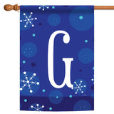 Winter Snowflakes Monogram G Flag image 5