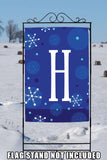 Winter Snowflakes Monogram H Flag image 8