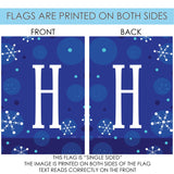 Winter Snowflakes Monogram H Flag image 9