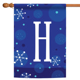 Winter Snowflakes Monogram H Flag image 5