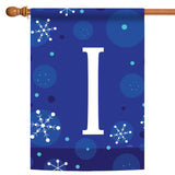 Winter Snowflakes Monogram I Flag image 5