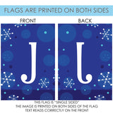 Winter Snowflakes Monogram J Flag image 9