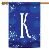 Winter Snowflakes Monogram K Flag image 5