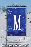 Winter Snowflakes Monogram M Flag image 8