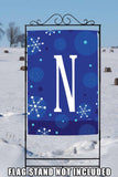Winter Snowflakes Monogram N Flag image 8
