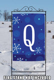 Winter Snowflakes Monogram Q Flag image 8
