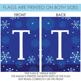 Winter Snowflakes Monogram T Flag image 9