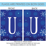 Winter Snowflakes Monogram U Flag image 9