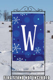 Winter Snowflakes Monogram W Flag image 8