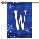 Winter Snowflakes Monogram W Flag image 5