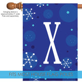 Winter Snowflakes Monogram X Flag image 4