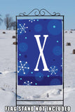 Winter Snowflakes Monogram X Flag image 8